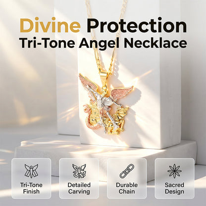 📢📢¡40% OFF!! ⏰Collar Colgante Ángel Guardián Tricolor🪷📿