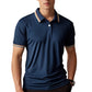Camiseta de Manga Corta de Secado Rápido con Solapa de Contraste para Hombre