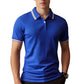 Camiseta de Manga Corta de Secado Rápido con Solapa de Contraste para Hombre