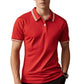Camiseta de Manga Corta de Secado Rápido con Solapa de Contraste para Hombre