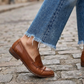 Vaqueros retro de pierna recta corta para mujer