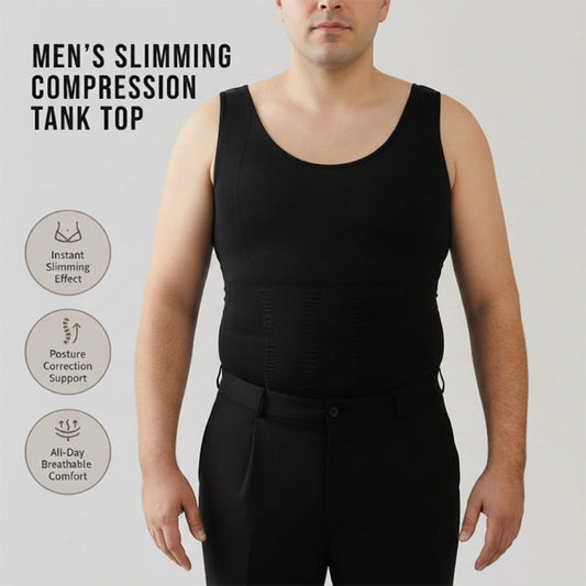 Camiseta Sin Mangas de Compresión Adelgazante y Transpirable para Hombre