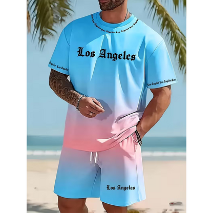 🌊 Venta 2026 — ¡Más de 82,000 Vendidos!🔥 Conjunto Casual de 2 Piezas Estampado de Verano para Hombre