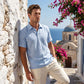 Camisa de Lino para Hombre, Casual, Transpirable, Manga Corta con Cuello