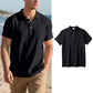 Camisa de Lino para Hombre, Casual, Transpirable, Manga Corta con Cuello