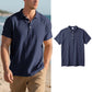 Camisa de Lino para Hombre, Casual, Transpirable, Manga Corta con Cuello