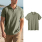Camisa de Lino para Hombre, Casual, Transpirable, Manga Corta con Cuello