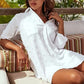 Camisa Casual Holgada de Jacquard de Gasa para Mujer