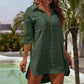 Camisa Casual Holgada de Jacquard de Gasa para Mujer
