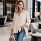 👚 LIMITED TIME 50% OFF! 🔥 Women's Casual Loose Apricot Blouse – Long Sleeve, Button-Down & Classic Collar – Lightweight & Versatile for Everyday or Office 🌸✨👔