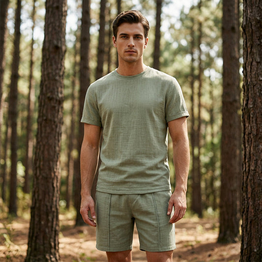 Conjunto Casual de Camiseta Ligera y Shorts para Hombre