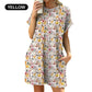Vestido Holgado de Manga Corta con Diseños Estampados Versátiles