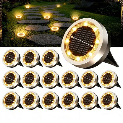 Luces Solares de Suelo para Jardín y Exteriores – Lámparas LED Impermeables de Acero Inoxidable
