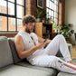 Men's Sleeveless Hoodie and Pants Two-Piece Sports Set