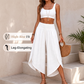 🎉 ¡TIEMPO LIMITADO 50% DE DESCUENTO! 🌸 Mujer Verano casual con cintura smock y corte holgado Pantalones tipo Palazzo split – Movimiento etéreo y caída ☀️ elegante