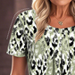 👚Top Casual de Manga Corta con Cuello Redondo y Estampado para Mujer