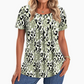👚Top Casual de Manga Corta con Cuello Redondo y Estampado para Mujer