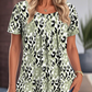 👚Top Casual de Manga Corta con Cuello Redondo y Estampado para Mujer