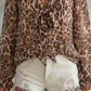 🎉¡50% DE DESCUENTO! 🌸Camiseta leopardo con corbata en V – Estilo femenino salvaje