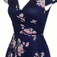 Vestido elegante estampado de mujer con bolsillos