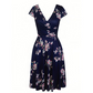 Vestido elegante estampado de mujer con bolsillos