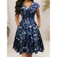 Vestido elegante estampado de mujer con bolsillos