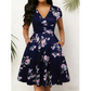 Vestido elegante estampado de mujer con bolsillos