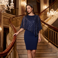 Vestido midi asimétrico de corte ajustado con lentejuelas para mujer