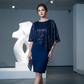 Vestido midi asimétrico de corte ajustado con lentejuelas para mujer