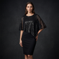 Vestido midi asimétrico de corte ajustado con lentejuelas para mujer