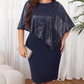 Vestido midi asimétrico de corte ajustado con lentejuelas para mujer