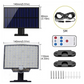 Luz exterior con sensor solar de movimiento de 106 LED y mando a distancia