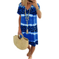 Vestido informal femenino con estampado de leopardo tiee dye y escote en pico