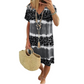 Vestido informal femenino con estampado de leopardo tiee dye y escote en pico