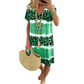 Vestido informal femenino con estampado de leopardo tiee dye y escote en pico