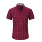 🔥 Camisa casual de cuadros de manga corta masculina favorita de los profesionales – mezcla algodón-poliéster – transpirable 👕