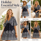 🌿☀️ ¡TIEMPO LIMITADO 50% DE DESCUENTO! 🌸Vestido floral de cuello en V para mujer – Flores vibrantes y mangas suaves – Perfecto para paseos soleados por el jardín