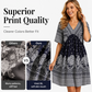 🌿☀️ ¡TIEMPO LIMITADO 50% DE DESCUENTO! 🌸Vestido floral de cuello en V para mujer – Flores vibrantes y mangas suaves – Perfecto para paseos soleados por el jardín