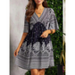 🌿☀️ ¡TIEMPO LIMITADO 50% DE DESCUENTO! 🌸Vestido floral de cuello en V para mujer – Flores vibrantes y mangas suaves – Perfecto para paseos soleados por el jardín