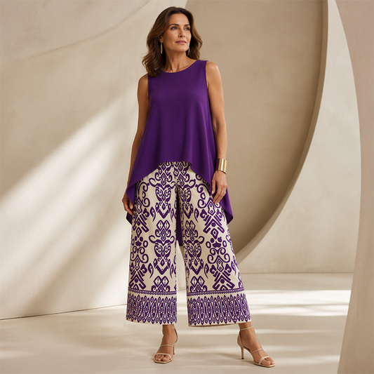 🎉 ¡Rebajas 2026 — Más de 35.000 vendidas! 🌿 Set 🌊 de camiseta casual sin mangas y pantalones anchos para mujer