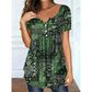 Camiseta casual de escote en V para mujer