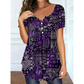 Camiseta casual de escote en V para mujer