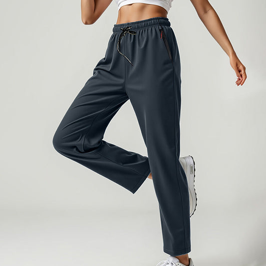 👖 ¡OFERTA LIMITADA 50% OFF! 💥 Pantalones Deportivos de Mujer, Cintura Alta y Tela Ligera – Bolsillos con Cremallera, Pierna Recta, Transpirable ✨