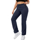 👖 ¡OFERTA LIMITADA 50% OFF! 💥 Pantalones Deportivos de Mujer, Cintura Alta y Tela Ligera – Bolsillos con Cremallera, Pierna Recta, Transpirable ✨