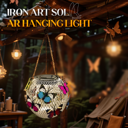 🦋 Linterna Solar de Hierro con Motivo de Mariposa – Resistente a la Intemperie, Brillante y Decorativa, Perfecta para Jardín, Patio y Balcón ☀️✨