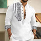 Camisa informal de manga larga con cuello alto para hombres