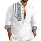 Camisa informal de manga larga con cuello alto para hombres