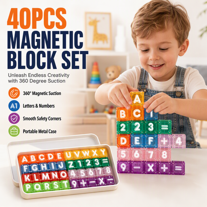 📚 Build Words, Count & Create – 40-Piece Magnetic Alphabet & Number Set
