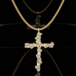 🎉 ¡TIEMPO LIMITADO 50% DE DESCUENTO! ✝️ Collar de Cruz Radiante – Cadena retorcida, Brillo ✨ de Pétalos