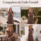 Vestido largo de mujer con estampado de leopardo y bolsillos, vestido largo casual de manga corta
